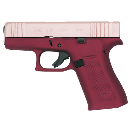 Glock G43X MOS Sub-Compact 9mm 10+1 3.41" Pink Cerakote Slide