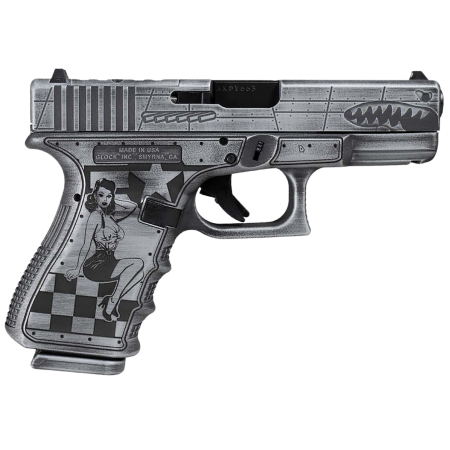 Glock G19 Gen 5 P-51 Mustang 9mm Luger Distressed Gray Cerakote