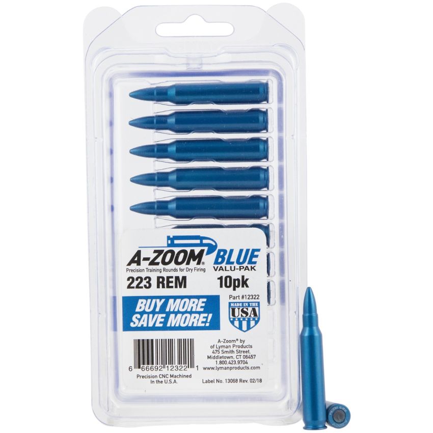 A-Zoom 223 Rem Blue Snap Caps 10-Pack for Dry Fire Training