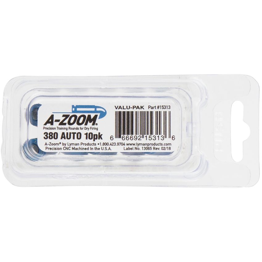 A-Zoom 380ACP Blue Snap Caps 10-Pack for Pistol Training