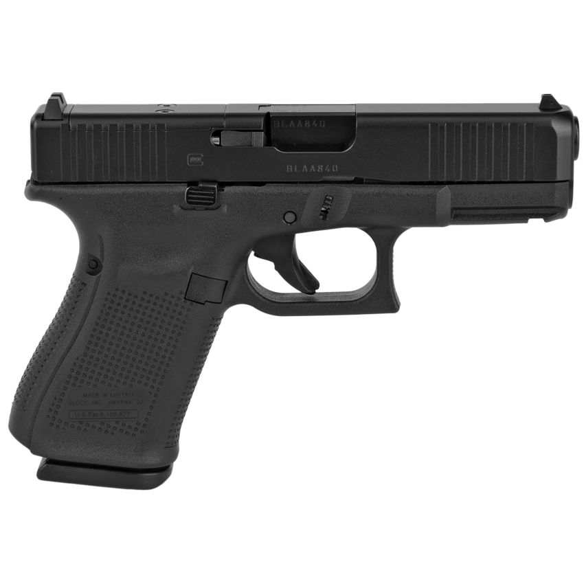 Glock G19 Gen5 MOS 9mm Compact 10+1 Pistol Black Polyme