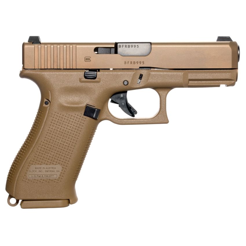 Glock G19X Gen5 9mm Compact 17+1/19+1 Coyote Brown, Ambidextrous