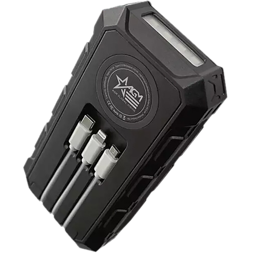 AGM Global Vision Solar Power Bank 5V Black Portable Charger