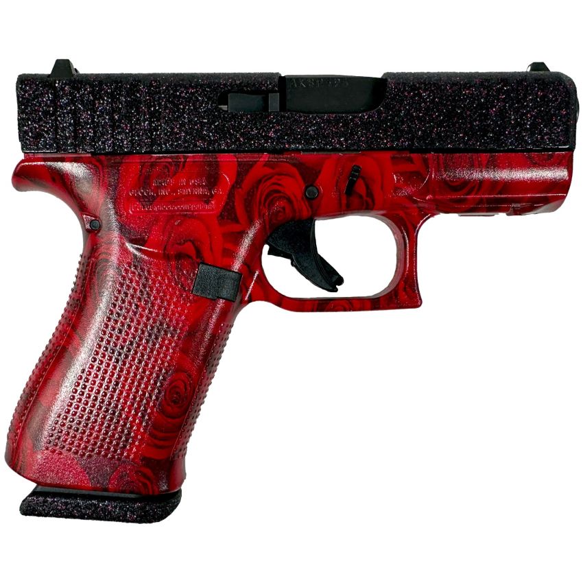 Glock G43X Sub-Compact 9mm Luger 10+1 Red Roses Cerakote Frame