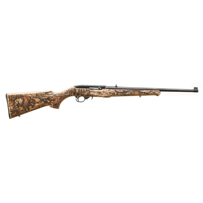 Ruger 10 22 Bison 22LR Rifle with Engraved Bison Scene 18.5 Inch