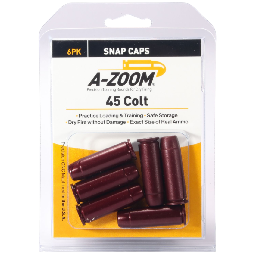 A-Zoom 45 Colt Revolver Snap Caps 6-Pack for Dry Fire Training