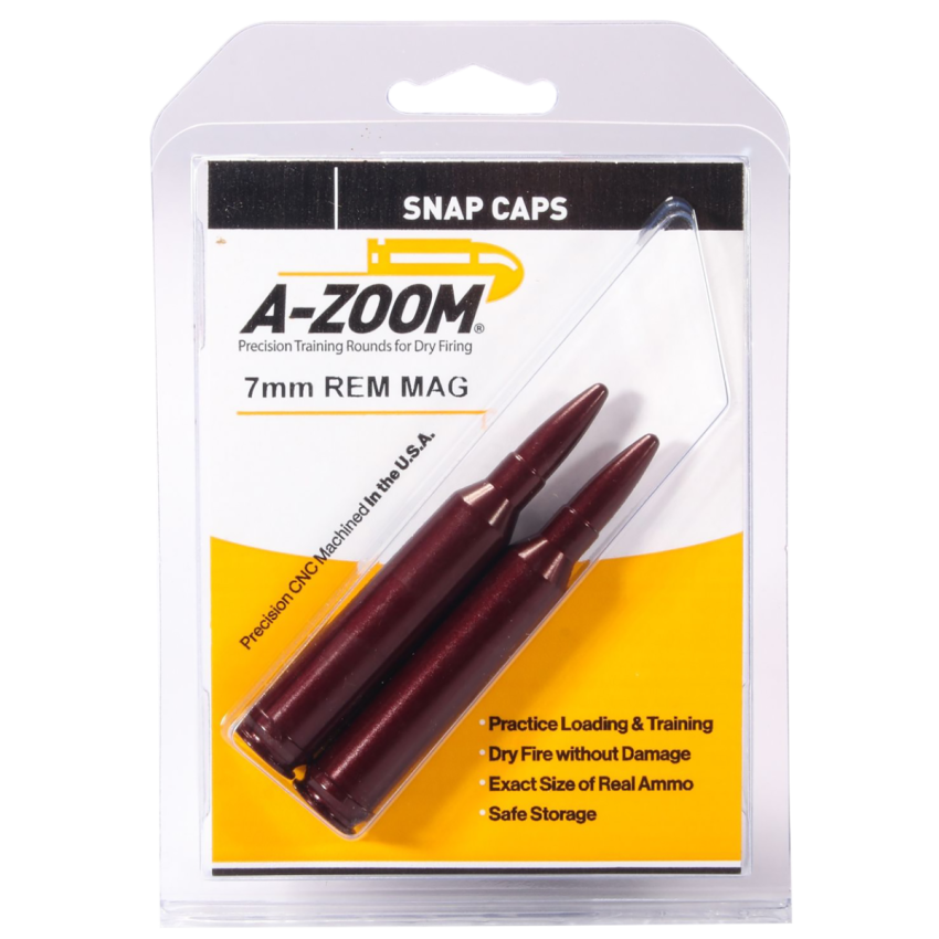 A-Zoom 7mm Rem Mag Rifle Snap Caps 2-Pack for Dry Fire Training