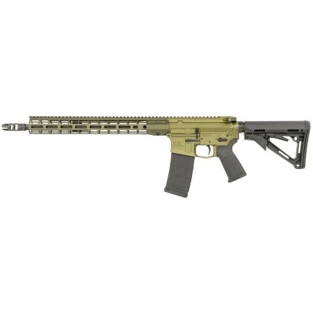 AR15 M4E1 complete rifle with 16" black QPQ steel barrel and OD Green Magpul SL stock and grip